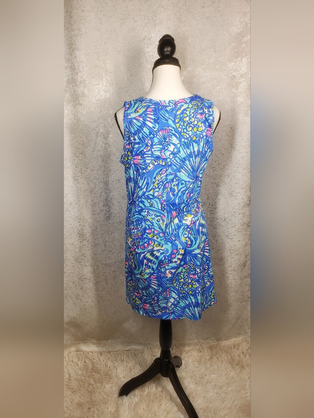 Lilly Pulitzer Amina Swing Dress Brilliant Blue Ceviche Size S 100% Pima Cotton - Picture 9 of 15